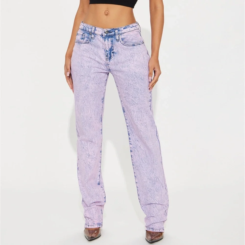 🎉 HP 4X! 🎉 Straight Leg Pink Jeans 🦄 - Picture 2 of 4